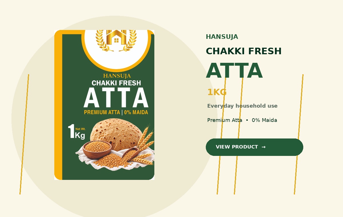 Hansuja Premium Sharbati Wheat Atta 1 KG